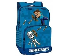 Mokyklinė kuprinė Minecraft, mėlyna