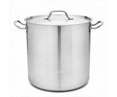Nerūdijančio plieno 25.5 litrų komercinis puodas, su dangčiu, daugiasluoksnis dugnas, tinkamas indukcijai, didelis virtuvinis puodas 25.5L, restorano virimo puodas 25.5L, profesionalus puodas sriubai