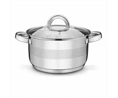 Nerūdijančio plieno puodų rinkinys universaliam gaminimui, tinkamas indukcijai, plaunamas indaplovėje, 3 dydžiai 16 cm 20 cm 24 cm, virtuvės indų komplektas