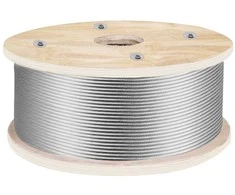 Nerūdijančio plieno trosas 4.8mm, 152m ilgio, turėklams, skalbinių virvėms, lynas