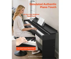 Pasvertas skaitmeninis pianinas 88 pilnai pasverti klavišai pradedantiesiems, keli tonai ir belaidis ryšys, skaitmeninio pianino klaviatūra, elektrinis pianinas, 88 klavišų pasvertas pianinas