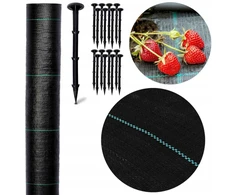 Piktžolių plėvelė 70 g/m², 1.1 x 50 m, 50 smeigtukų, agroplėvelė, daržo danga, sodo plėvelė, žemės danga