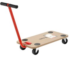 Platforminis vežimėlis su traukos strypu, 200 kg keliamoji galia, MDF platforma, 4 ratų platforminis vežimėlis