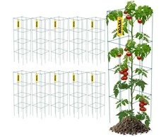 Pomidorų narveliai, 10 vnt., 3 pakopų, 117 cm aukščio, plienas, PVC danga