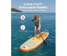 Pripučiama irklentė ultra light 3.53m, dvisluoksnis PVC, pritaikyta pradedantiesiems, pilnas priedų komplektas, pripučiama SUP lenta, lengva irklentė, nešiojama irklentė