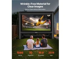 Pripučiamas kino ekranas 6,1 m lauko kiemo namų kinui, vandeniui atsparus plaunamas greitai surenkamas projektoriaus ekranas, nešiojamas 6,1 m pripučiamas kino ekranas