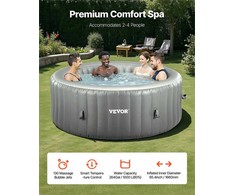 Pripučiamas kubilas 4–6 asmenims, nešiojamas lauko SPA su 130 purkštukų, pilkas pripučiamas SPA, lauko pripučiama vonia