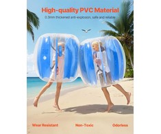 Pripučiami bamperio kamuoliai lauko komandiniams žaidimams, patvarūs PVC sumo kamuoliai, 0,9 m burbulinis kamuolys, mėlynų dryžių žaidimų aikštelės žaislas