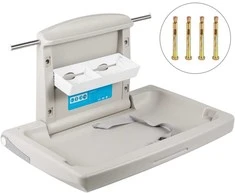 Vystymo stalas kūdikiams, pilkas, montuojamas prie sienos, HDPE medžiaga