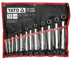 Raktų komplektas žiediniai riebokšliai 6-32mm, 12vnt, chromo vanadis, AS-Drive, riebokšliniai raktai