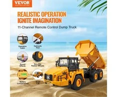 RC savivarčio žaislas, nuotoliniu būdu valdoma statybinė transporto priemonė, 11 kanalų 1:16 mastelio, RC savivartis, nuotoliniu būdu valdomas savivarčio žaislas, statybinės transporto priemonės žaislas