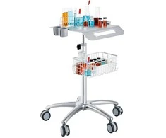 Reguliuojamo aukščio medicininis vežimėlis su užrakinamais ratukais, mobilus vežimėlis grožio salonui