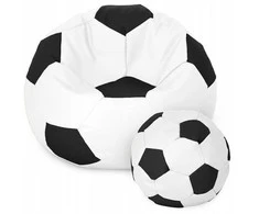 Sėdmaišis su pufu Ball XXXL, baltas/juodas
