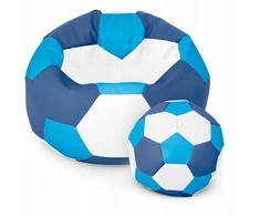 Sėdmaišis su pufu Ball XXXL, mėlynas/baltas