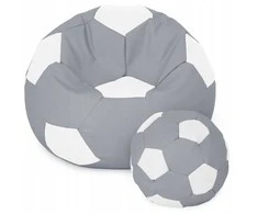 Sėdmaišis su pufu Ball XXXXL, pilkas/baltas