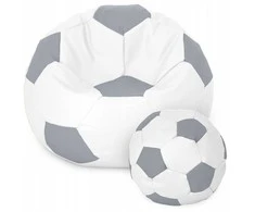 Sėdmaišis su pufu Ball XXXXL, pilkas/baltas