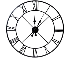 Sieninis laikrodis namams, 80 cm, juodo metalo, retro stiliaus, dekoratyvinis, vintažinis, senovinio stiliaus, didelis
