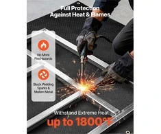 Silikonu dengta stiklo pluošto suvirinimo antklodė, karščiui atspari apsauga, 982°C ugniai atsparus izoliacinis kilimėlis su metalinėmis įvorėmis, suvirinimo antklodė 1829x2438 mm, ugniai atsparus suvirinimo kilimėlis