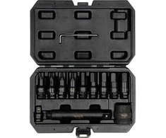 Smūginis raktų rinkinys auto ir pramonei, CrMo, 12 vnt., Torx ir Hex. Smūginiai raktai