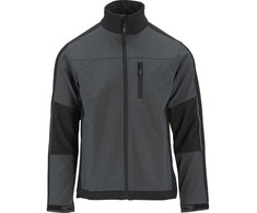Softshell striukė darbui, dydis 3XL, atspari vandeniui ir pralaidi orui, tamsiai pilka ir juoda darbo striukė