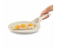 Starke Pro Indukcinė blynų keptuvė 26 cm su nuimama soft-touch rankena, kreminės spalvos neprisvylanti keptuvė lietiniams, keptuvė nuimama rankena, 26 cm neprisvylanti blynų keptuvė, virtuvės indai blynams