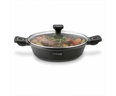 Starke Pro Indukcinė keptuvė su nuimamomis rankenomis 28 cm, neprisvylanti marmuro danga, tinkama orkaitei, gili keptuvė troškinimui