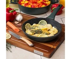 Starke Pro Marmurinių neprisvylančių keptuvių rinkinys 20 cm 24 cm 28 cm, lietas aliuminis, minkštos rankenos, tinka indukcijai, 3 dalių komplektas