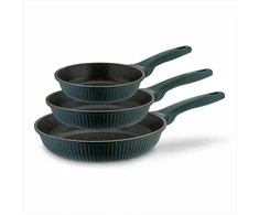 Starke Pro Marmurinių neprisvylančių keptuvių rinkinys 20 cm 24 cm 28 cm, lietas aliuminis, minkštos rankenos, tinka indukcijai, 3 dalių komplektas