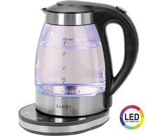 Stiklinis elektrinis virdulys su temperatūros reguliavimu, LED apšvietimu, 1.8L virdulys, elektrinis arbatinukas, vandens šildytuvas