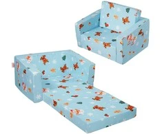 Sulankstoma vaikiška sofa, Žaidimų kilimėlis, Veliūras, 25D kempinė, CPC saugumas