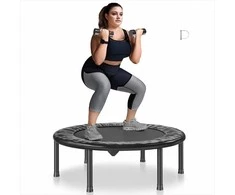 Sulankstomas mini batutas treniruotėms patalpose, 934 mm fitneso batutas, tylus ir stabilus, batutas mankštai, kompaktiškas fitneso batutas, nešiojamas batutas