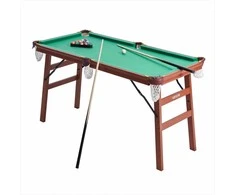 Sulankstomas pulo stalas 140 cm nešiojamas biliardas, vietą taupantis sulankstomas dizainas, pilnas pradedančiojo rinkinys su priedais, vidaus pramogų pulo stalas