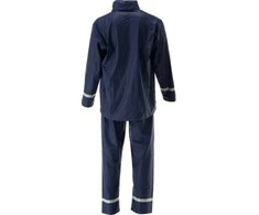 Tamsiai mėlynas kostiumas nuo lietaus, 3XL, 2 dalių, atšvaitai, neperšlampami drabužiai nuo lietaus