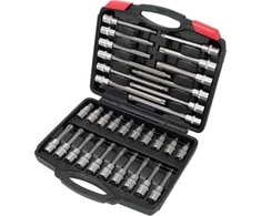 Torx raktų rinkinys 32 vnt., skirtas automobiliams ir technikai, Torx veržliarakčių rinkinys, Torx antgalių rinkinys, Torx galvučių rinkinys