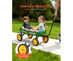 Traukiamas vežimėlis vaikams, universalus visureigis vežimėlis sodininkystei, paplūdimiui, stovyklavimui, 80 kg keliamosios galios žalias vežimėlis mažiems vaikams