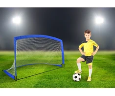 Treniruočių futbolo vartai 2.00 m, lengvai surenkami, nešiojami, su uždangalu, mėlyni, sodo vartai, mini futbolo vartai