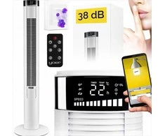 Tylus koloninis pastatomas ventiliatorius su 10 m oro srauto diapazonu, Wi-Fi valdymas, jonizatorius ir aromaterapija, tylus bokštinis ventiliatorius, 10 metrų atstumo ventiliatorius, Wi-Fi koloninis ventiliatorius, oro vėsintuvas namams