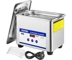 Ultragarsinis valiklis, 0,8 l, 35 W, 40 kHz, Nerūdijančio plieno bakelis, Reguliuojamas laikmatis, Papuošalams, Akiniams