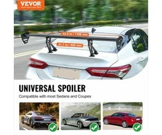 Universalus galinis spoileris sedanams ir kupė, reguliuojamas bagažinės sparnas, GT stiliaus matinis juodas aliuminis, automobilių lenktynių spoileris, galinis sparnas, aerodinaminis spoileris