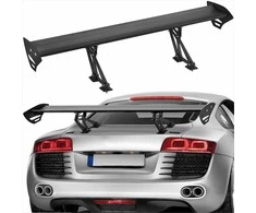 Universalus galinis spoileris sedanams ir kupė, reguliuojamas bagažinės sparnas, GT stiliaus matinis juodas aliuminis, automobilių lenktynių spoileris, galinis sparnas, aerodinaminis spoileris