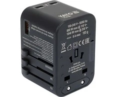 Universalus kelioninis adapteris su USB-C PD 65W, greitas įkroviklis, adapteris kelionėms