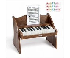 Vaikiška medinė pianino klaviatūra, edukacinis muzikinis žaislas, 25 klavišai riešutmedžio, vaikiškas medinis pianinas, mini skaitmeninis pianinas vaikams