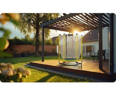 Vaikiškas sodo trampolinas 140 cm, su apsauginiu tinklu, lauko trampolinas vaikams, mažas trampolinas, šokinėjimo trampolinas