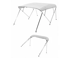 Valties biminis stogelis, vandeniui atsparus stogelis nuo saulės valčiai, 600D poliesteris su aliuminio rėmu, šviesiai pilkas jūrinis tentas