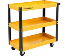 Vežimėlis įrankiams 3 lentynos, plieno, 120kg, metalinis, mobilus įrankių vežimėlis