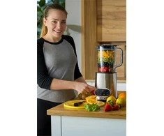 Vitalio Automatinis trintuvas 2.4L 2200W kokteiliams ir sultims, titano ašmenys, tritano ąsotis, nerūdijančio plieno korpusas, didelės galios blenderis, 2.4 litrų virtuvinis kombainas