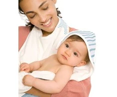 Babytolove Bambusowy ręcznik dla dziecka - mėlyna paski