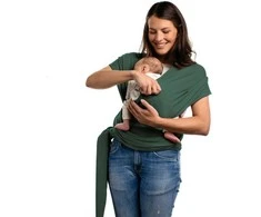 Chusta do noszenia dziecka BOBA Wrap Organic - Serenity Rainforest / Butelkowa Zieleń