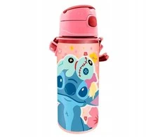 Kids Euroswan Vaikams skirtas „Euroswan“ – licencijuoti aksesuarai, aliuminio buteliukas su kandikliu, 600 ml – Rožinė | Lilo ir Stitch