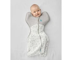 Love To Dream Otulacz Swaddle UP - dydis XS - balta, księżyc - ETAP 1 Extra Warm